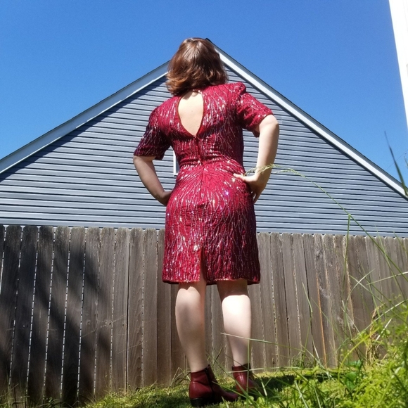 1980s Vintage Sequined Dress by Mark & John by Sam - Picture 4 of 4